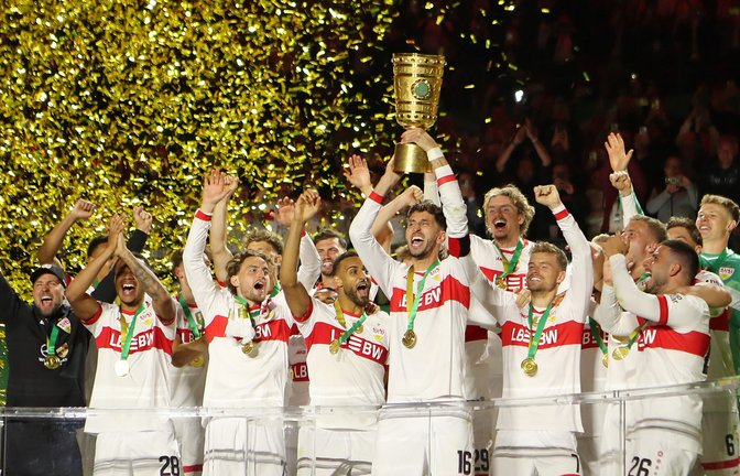Das VfB-Team, das im Mai 2025 in Berlin den DFB-Pokal gewonnen hat.<span class='image-autor'>Foto: Pressefoto Baumann</span>