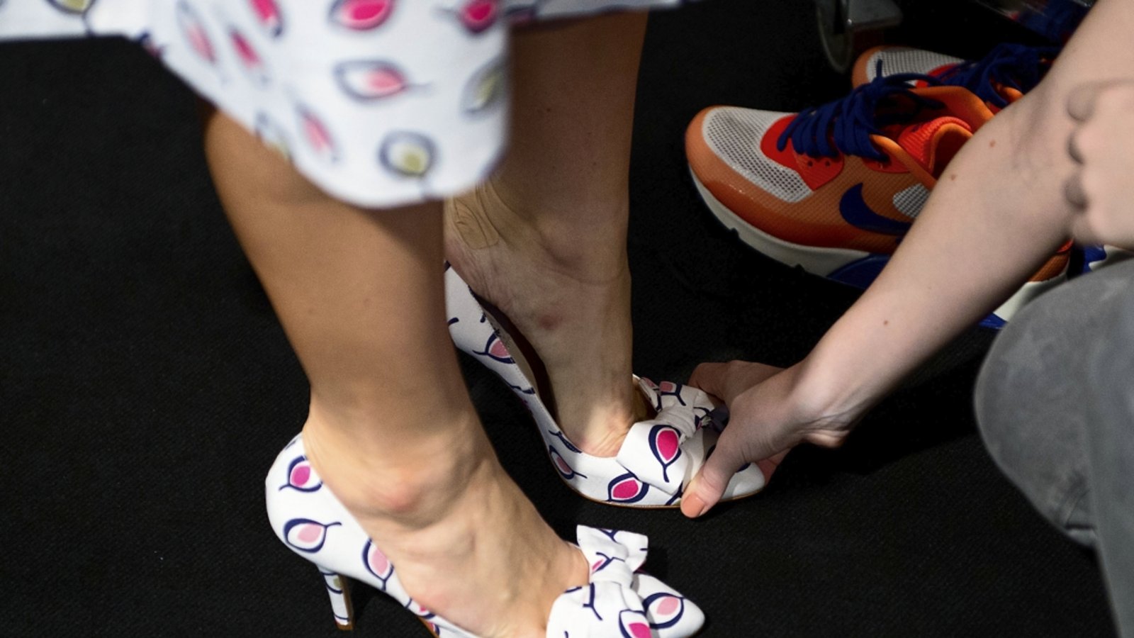Sitzt, passt, tut weh: Fasion Week Berlin.Foto: dpa