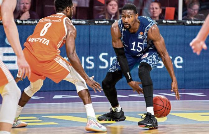 Für Frankfurt erzielte Yorman Polas Bartolo (rechts) im BBL-Finalturnier 12,5 Punkte. Foto: Eibner