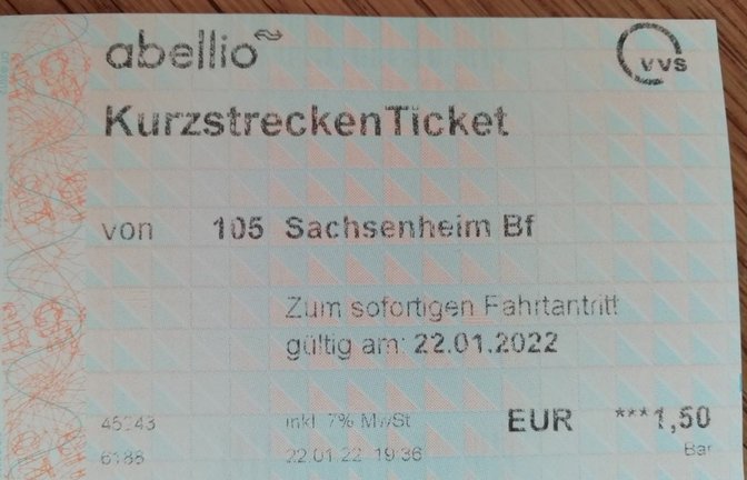 Diese Fahrkarte ist nur bis Sersheim gültig. Damit rechneten die Schüler nicht. <span class='image-autor'>Foto: privat</span>