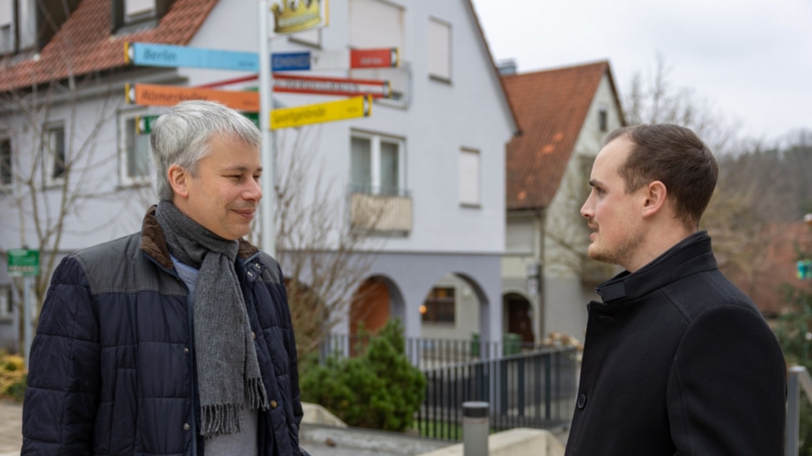 CDU Bundestagsabgeordneter Steffen Bilger Bürgermeister Ron Keller Oberriexingen Foto: Essig