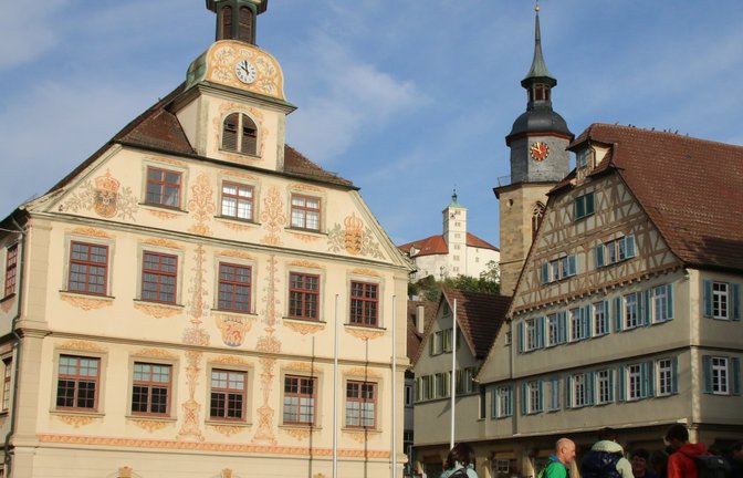 Wer sich gewundert hat, wieso am Mittwochmorgen der Vaihinger Marktplatz so gut besucht war, hier die Auflösung: Es gab einen großen Betriebsausflug. Rund 400 Mitarbeiter und Mitarbreiterinnen des Landesamts für Geoinformation und Landentwicklung in Stuttgart haben der Stadt unterm Kaltenstein einen Besuch abgestattet. Es gab Stadtführungen und Stocherkahnfahrten.  <span class='image-autor'>Foto: Müller</span>