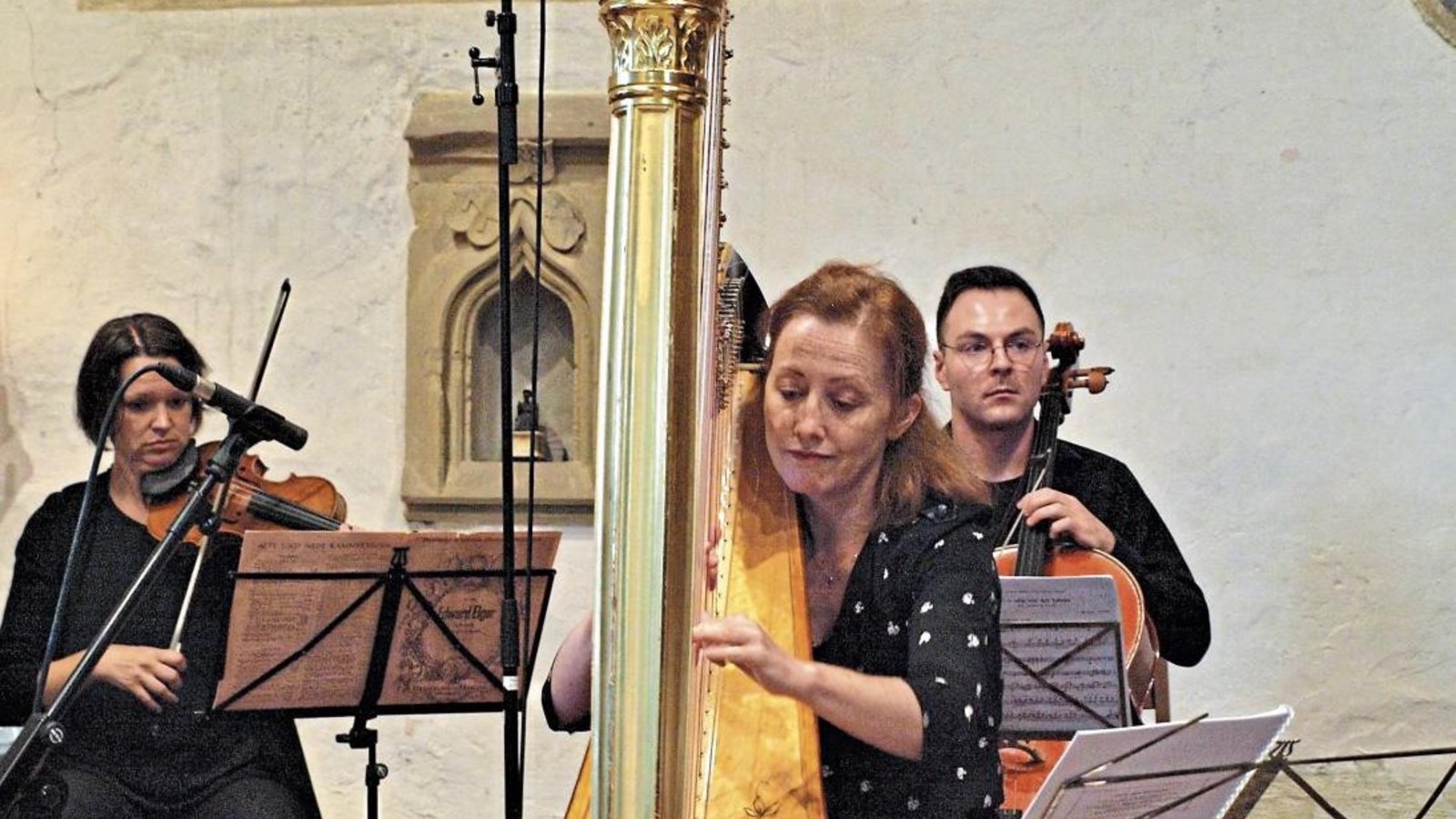 Die Harfenistin Anne-Sophie Bertrand beglückte mir ihrem berührenden Spiel die Zuhörerinnen und Zuhörer in der Frauenkirche. Foto: Filitz Die Harfenistin Anne-Sophie Bertrand beglückte mir ihrem berührenden Spiel die Zuhörerinnen und Zuhörer in der Frauenkirche. Foto: Filitz