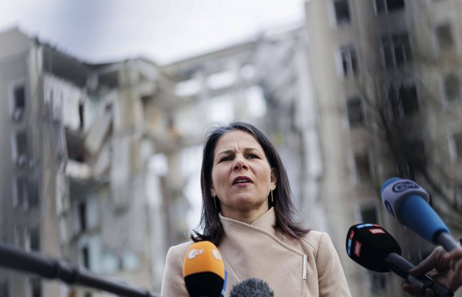 Annalena Baerbock in der Ukraine.<span class='image-autor'>Foto: IMAGO/photothek//Thomas Trutschel</span>