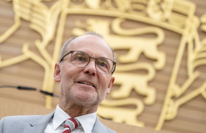 Der Freiburger Polizeipräsident Franz Semling bei seiner ersten Vernehmung im Untersuchungsausschuss.<span class='image-autor'>Foto: dpa/Marijan Murat</span>