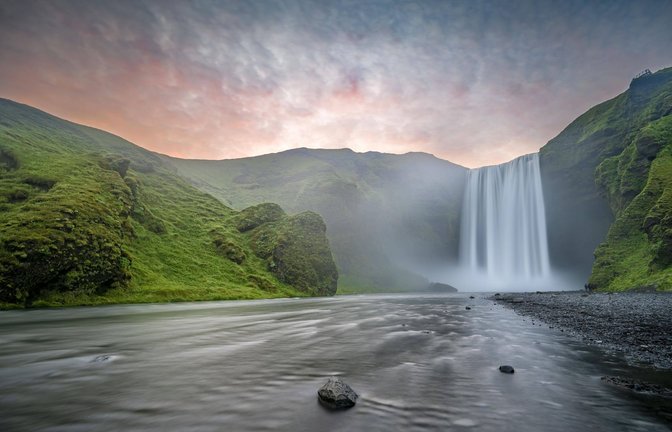 Wo sind all die Wassermassen hin? Skógafoss-Wasserfall in Island.<span class='image-autor'>Foto: Imago/Imagebroker</span>