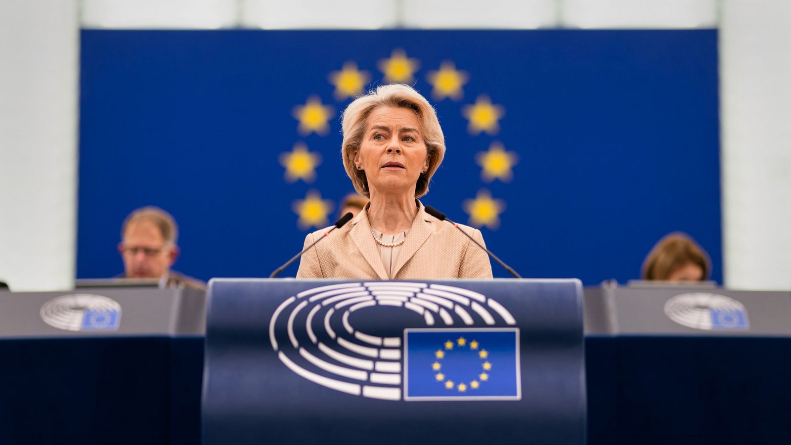Ursula von der Leyen bei einer Rede vor dem Europäischen Parlament in StraßburgFoto: dpa/Philipp von Ditfurth Ursula von der Leyen bei einer Rede vor dem Europäischen Parlament in StraßburgFoto: dpa/Philipp von Ditfurth
