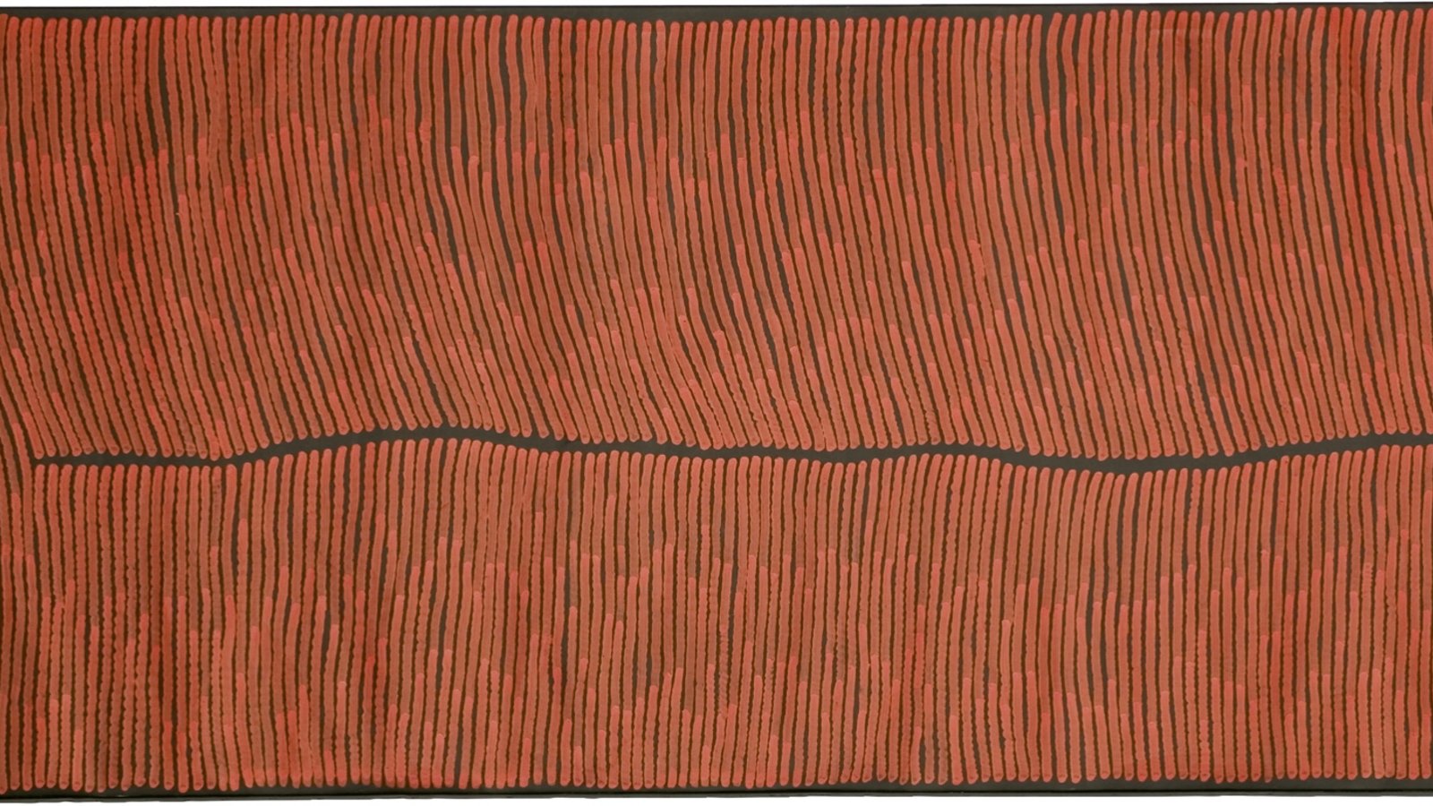 Die Sammlung Klein zeigt in Nussdorf bis Dezember zeitgenössische Werke von Künstlerinnen und Künstlern aus Australien wie das Bild mit dem Titel „Bushfire Dreaming“ von Ronnie Tjampitjinpa.  Foto: Kunstwerk Sammlung Klein