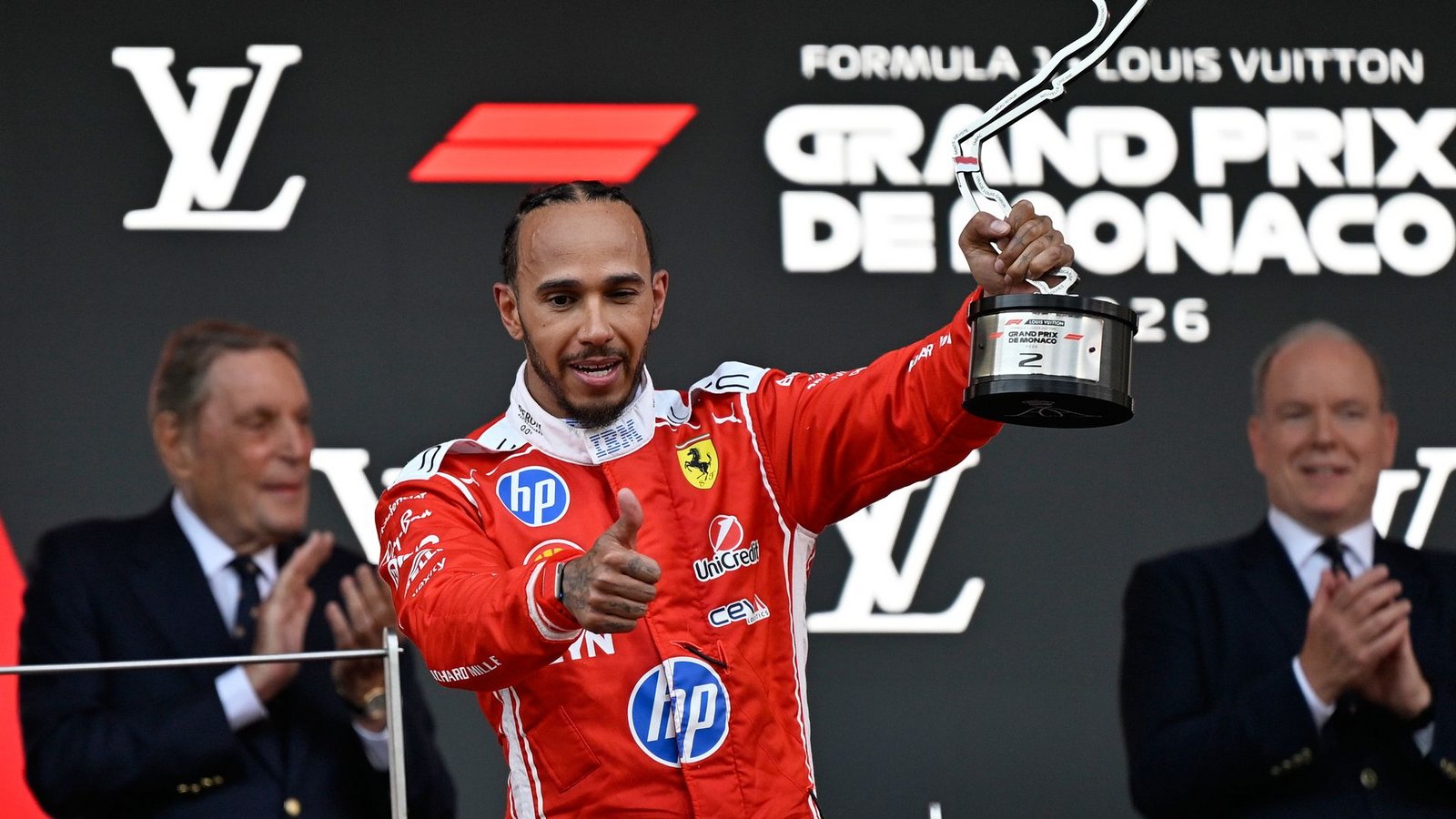 Lewis Hamilton stellte in Monaco den Podiumsrekord von Ayrton Senna ein.Foto: Philippe Magoni/AP/dpa Lewis Hamilton stellte in Monaco den Podiumsrekord von Ayrton Senna ein.Foto: Philippe Magoni/AP/dpa