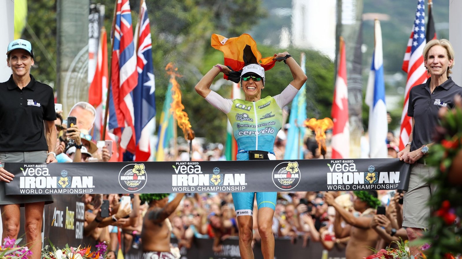 Anne Haug wurde bei der Ironman-WM Dritte.Foto: David Pintens/BELGA/dpa