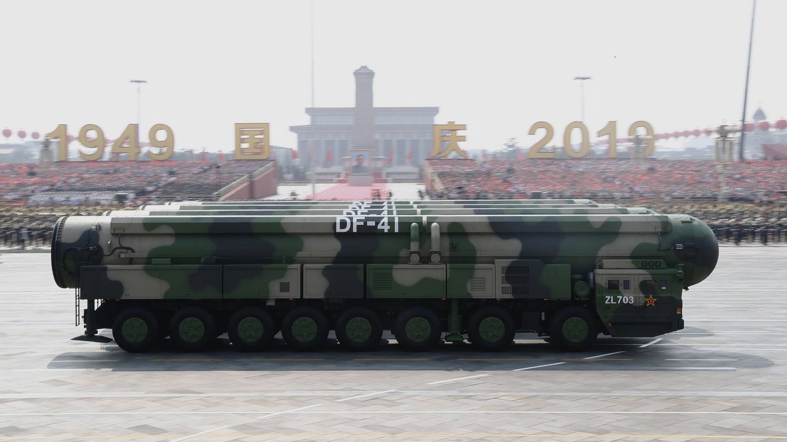 Die modernste chinesische Interkontinentalrakete, Dongfeng 41, wurde bei der Militärparade zum chinesischen Nationalfeiertag am 1. Oktober 2019 der Öffentlichkeit vorgestellt.Foto: Imago/Xinhua Die modernste chinesische Interkontinentalrakete, Dongfeng 41, wurde bei der Militärparade zum chinesischen Nationalfeiertag am 1. Oktober 2019 der Öffentlichkeit vorgestellt.Foto: Imago/Xinhua