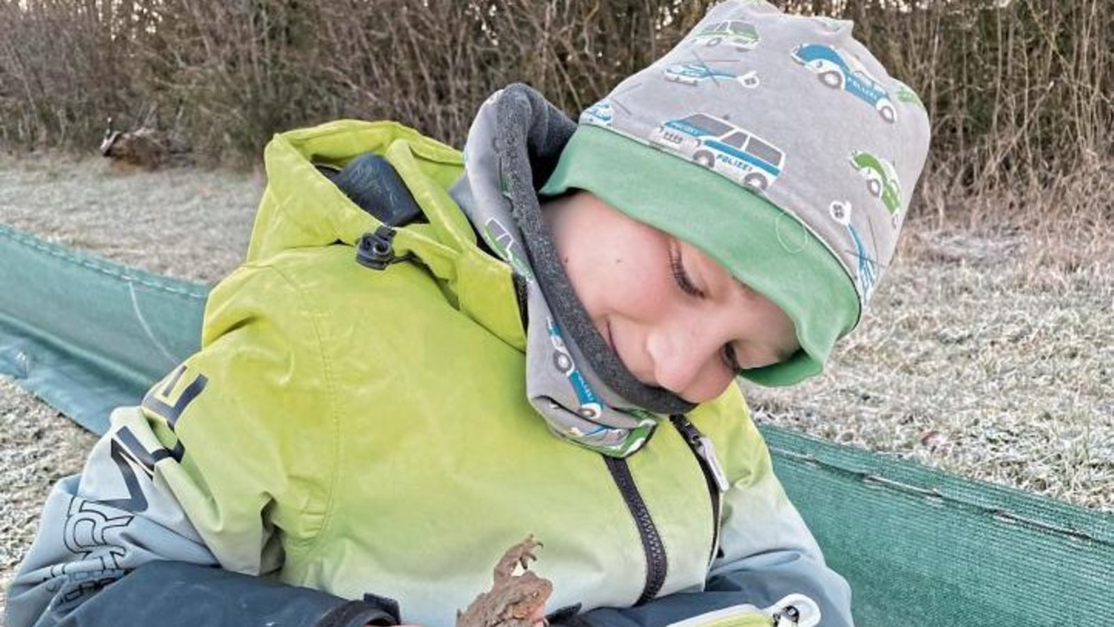 Der neunjährige Julian hilft Kröten über die Straße. Foto: p Der neunjährige Julian hilft Kröten über die Straße. Foto: p