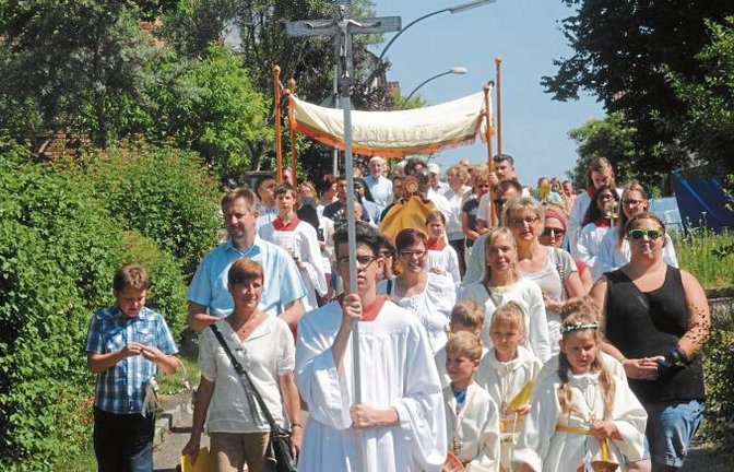 Gemeinsam zogen die Katholiken aus Mühlacker und Illingen durch die Stadt.  Foto: Stahlfeld