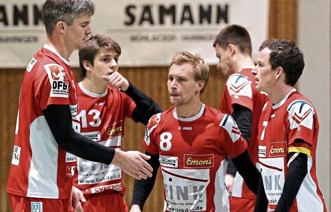 Wie haben Kolja Meyer, Jakob Kilpper, Daniel Wörsinger, Tobias Rommel und Marco Lochmahr (von links) die bittere Niederlage beim TV Hohenklingen am vergangenen Wochenende weggesteckt? Foto: Küppers