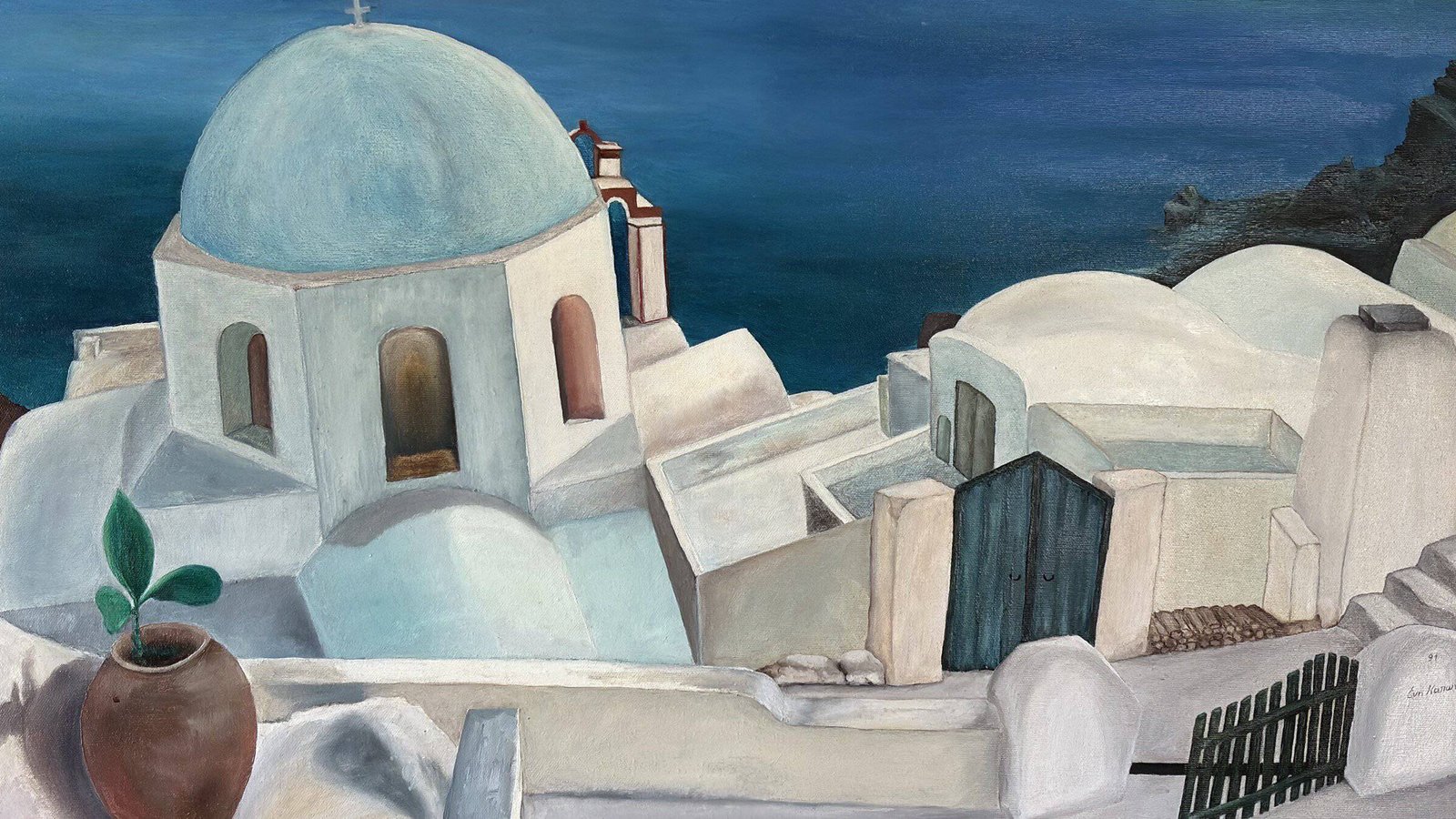 Eines der bedeutendsten Werke von Evangelia Treugut: „Santorini“. Foto: p Eines der bedeutendsten Werke von Evangelia Treugut: „Santorini“. Foto: p