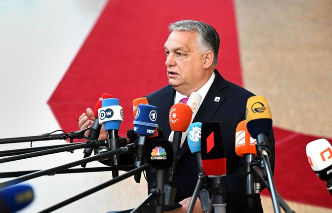 Viktor Orbán tritt in Brüssel selbstbewusst auf.<span class='image-autor'>Foto: AFP/John Thys</span>