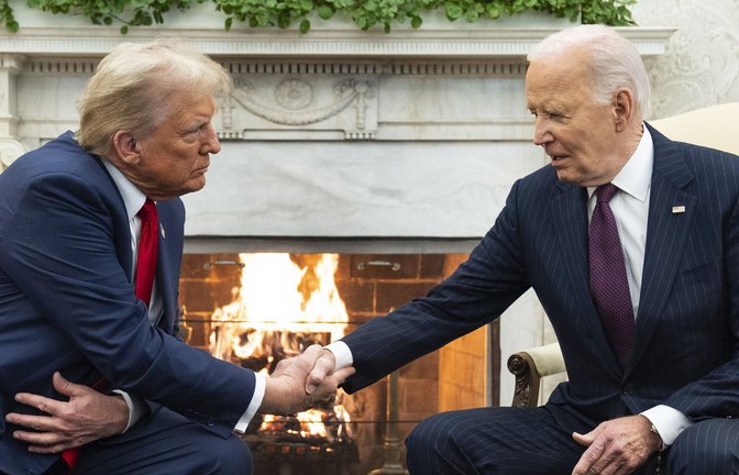 Der designierte Nachfolger Trump und US-Präsident Biden. (Archivbild)<span class='image-autor'>Foto: dpa/Evan Vucci</span>