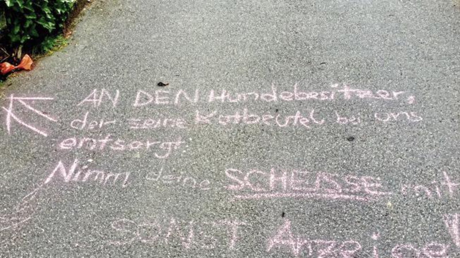 Wozu Hundekot in Tüten packen, wenn man diese an Ort und Stelle liegen lässt? Einen Anwohner in Enzweihingen hat diese Rücksichtslosigkeit zu drastischen Worten bewegt, wie das Foto unseres Lesers Gerhard Wasserbäch zeigt. Wozu Hundekot in Tüten packen, wenn man diese an Ort und Stelle liegen lässt? Einen Anwohner in Enzweihingen hat diese Rücksichtslosigkeit zu drastischen Worten bewegt, wie das Foto unseres Lesers Gerhard Wasserbäch zeigt.