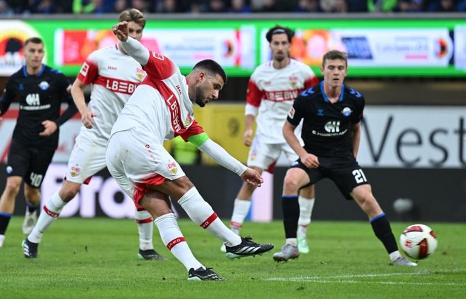 Deniz Undav und der VfB zeigte trotz des Erfolgs eine durchwachsene Leistung.<span class='image-autor'>Swen Pförtner/dpa</span>
