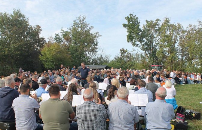 Die Gottesdienstbesucher sind zahlreich erschienen. <span class='image-autor'>Foto: Pfisterer</span>