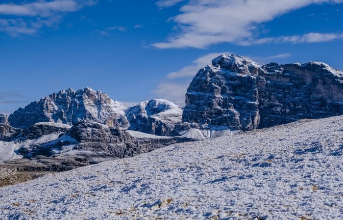 Das Bergmassiv Cima Undici – Elferkofel – beim Dolomitenort Comelico Superiore: Nahe der Berti-Hütte kam es zu einem gewaltigen Bergsturz.<span class='image-autor'>Foto: Imago/Frank Bienewald</span>