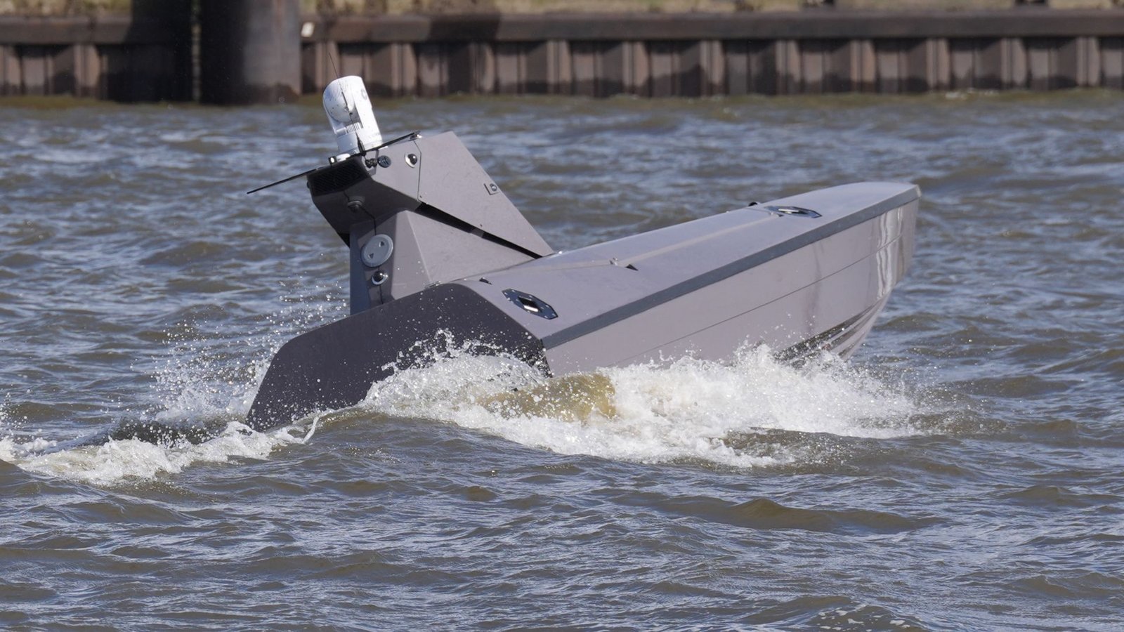 Das Rheinmetall-Drohnenboot ist 8,5 Meter lang. (Archivbild)Foto: Marcus Brandt/dpa