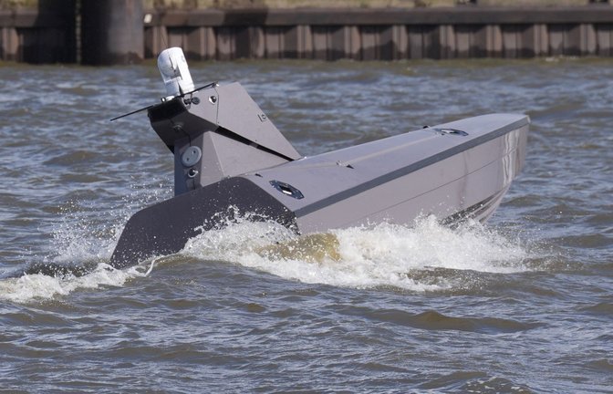 Das Rheinmetall-Drohnenboot ist 8,5 Meter lang. (Archivbild)<span class='image-autor'>Foto: Marcus Brandt/dpa</span>