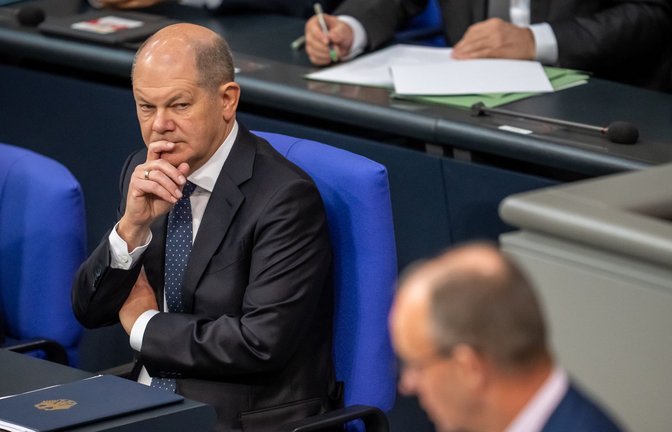 Olaf Scholz schlug nach seiner Regierungserklärung am Dienstag im Bundestag Kritik entgegen.<span class='image-autor'>Foto: dpa/Michael Kappeler</span>