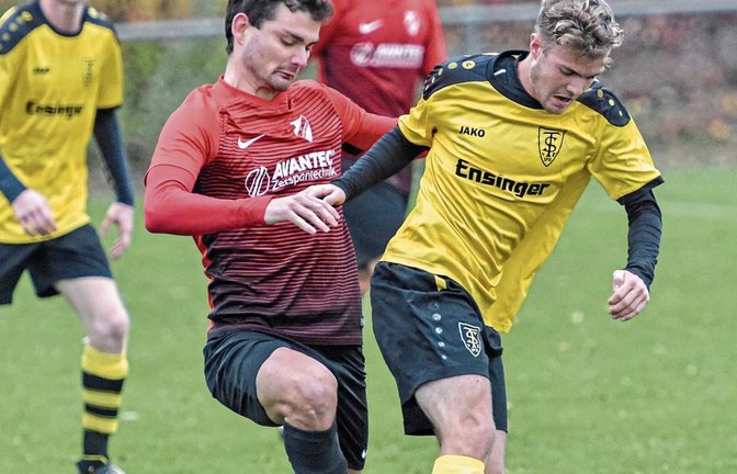 Topteams unter sich: Ensingen mit Dominik Urbani (rechts) und Horrheim mit Pascal Kohler kämpfen in der B 7 um den Titel.  Foto: Leitner