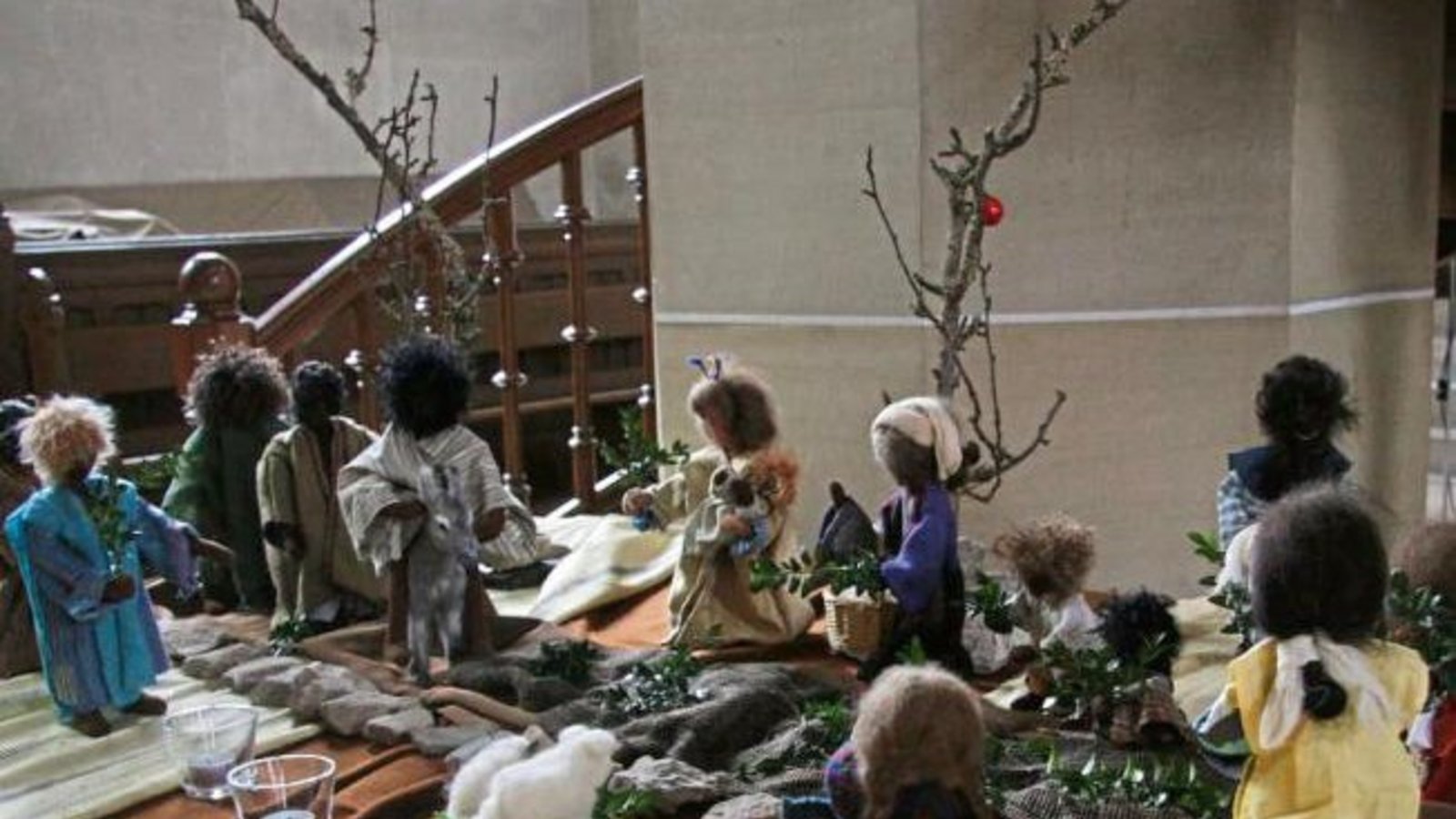 Die Weihnachtskrippe in der Vaihinger Stadtkirche ist aufgebaut. Foto: Rücker