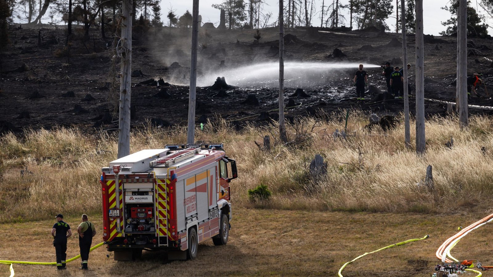 Feuerwehrleute beim Einsatz in Thüringen: Lange spielte das Thema Waldbrand auch in der Ausbildung keine Rolle.Foto: Michael Reichel/dpa Feuerwehrleute beim Einsatz in Thüringen: Lange spielte das Thema Waldbrand auch in der Ausbildung keine Rolle.Foto: Michael Reichel/dpa