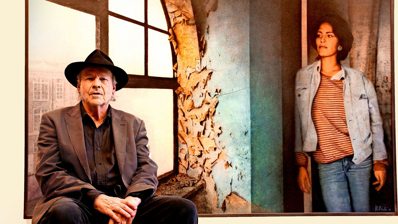 Holländer vor seinem Bild „Kontinentalverschiebung“.Foto: Uli Fricker Holländer vor seinem Bild „Kontinentalverschiebung“.Foto: Uli Fricker