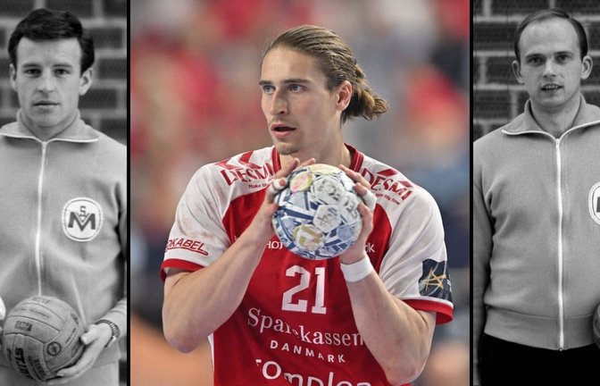 Nationalspieler damals und heute. Die Ex-Möhringer Bernd Mühleisen (links) und Wolf-Dieter Rösner (rechts) sowie der aktuelle Star Juri Knorr (Mitte).<span class='image-autor'>Archiv/imago/Baumann (2), imago/Jan Hübner</span>