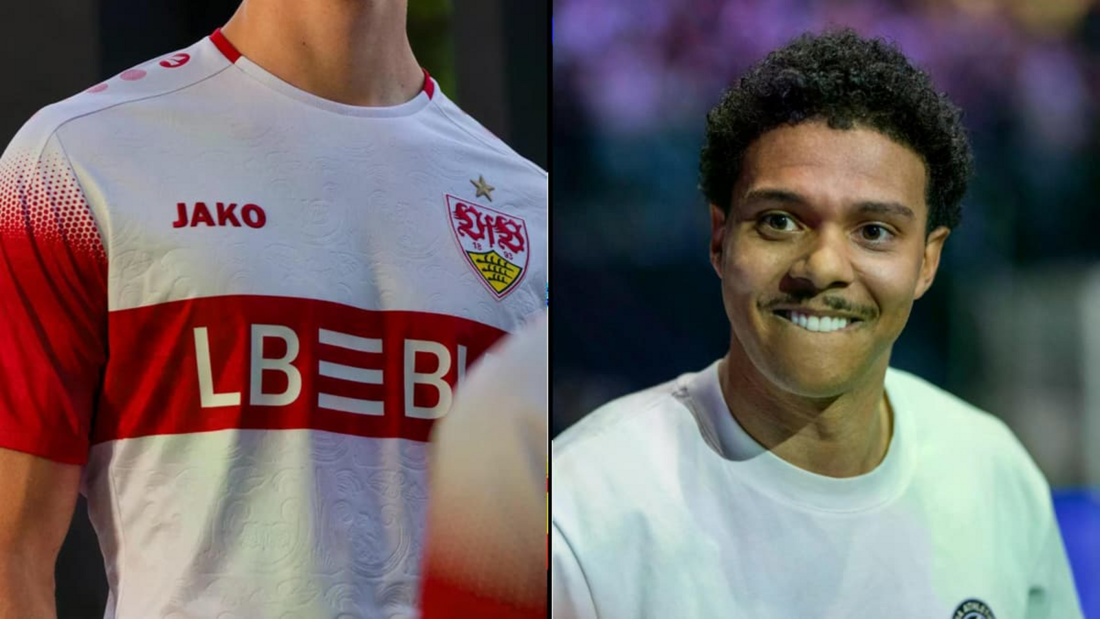 Der Streamer und Fußballer Niklas-Wilson Sommer hat die aktuellen VfB-Trikots bewertet.IMAGO/Marco Bader, VfB Stuttgart Der Streamer und Fußballer Niklas-Wilson Sommer hat die aktuellen VfB-Trikots bewertet.IMAGO/Marco Bader, VfB Stuttgart