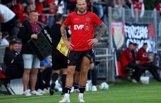 Auch Ex-Kickers-Kapitän Kevin Dicklhuber konnte den Absturz des 1. Göppinger SV nicht verhindern.<span class='image-autor'>Foto: Pressefoto Baumann</span>