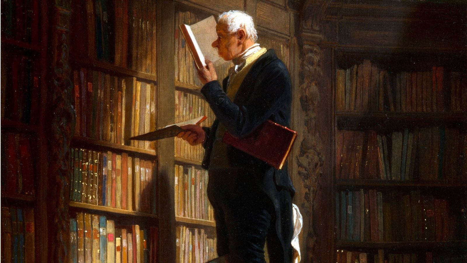Der Welt entrückt:   Carl Spitzwegs „Bücherwurm“, 
entstanden um  1850Foto: Wikipedia/gemeinfrei