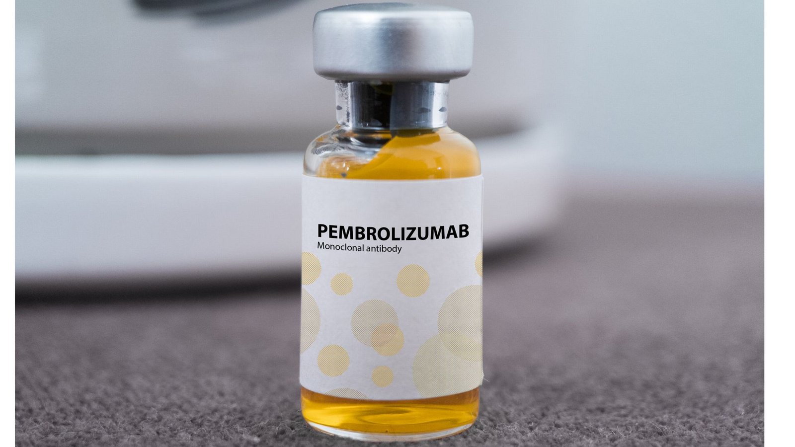 Ein Fläschen des Krebsmedikaments Keytruda, das Pembrolizumab enthält, ein zur Immuntherapie eingesetzten monoklonalen Antikörper.Foto: Imago/Pond5 Images