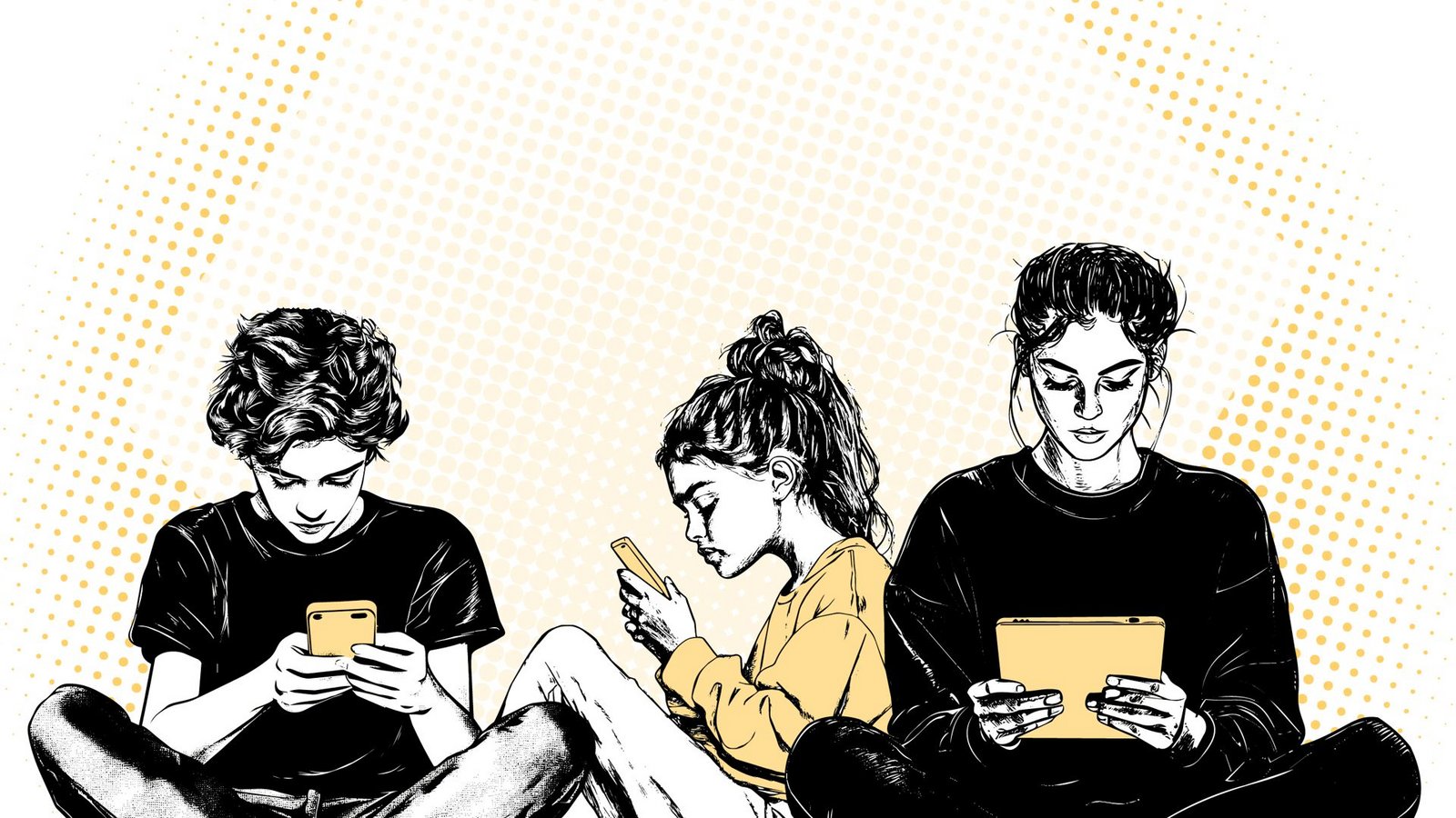 Ohne Smartphone und Tablet ist für viele Jugendliche ihr  Leben  undenkbar.Foto: KI/Midjourney/Sebastian Ruckaberle