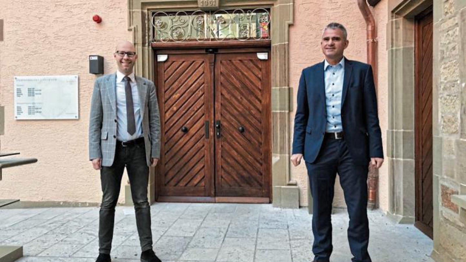 Landtagskandidat Torsten Liebig (links) und Bürgermeister Holger Albrich trafen sich zum Meinungsaustausch.  Foto: p