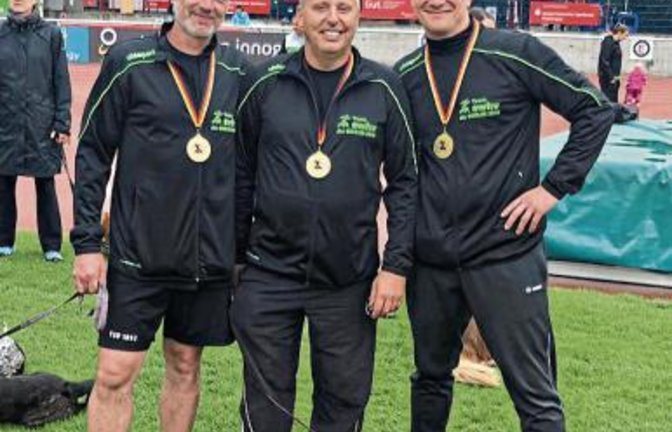 Erfolgreich bei der deutschen Meisterschaft: (von links) Michael Hilß, Bernhard Träger und Alex Wehrle Foto: privat