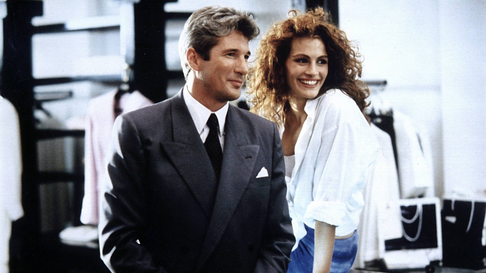 1990: Eine ihrer ikonischsten Rolle. Neben Richard Gere (l.) spielt Julia Roberts im Kinohit "Pretty Woman" - und wurde dafür für einen Oscar nominiert.Foto: IMAGO / Cinema Publishers Collection