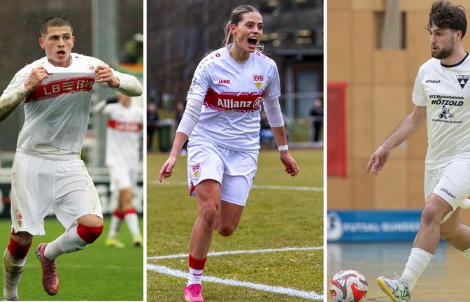 Enis (VfB, U 19), Dafina (VfB, Frauen), Hajrulla Redzepi (TSV Weilimdorf, Futsal/v.li.).<span class='image-autor'>Foto: IMAGO/Sportfoto Rudel; IMAGO/Beautiful Sports; Sören Herl/TSVW</span>