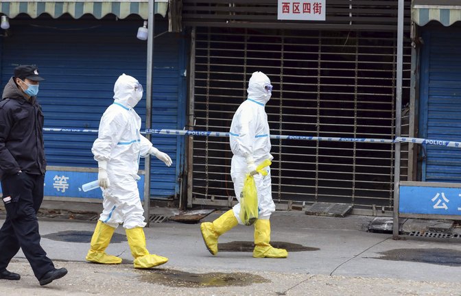 Hat die Coronapandemie auf diesem Tiermarkt im chinesischen Wuhan begonnen – oder doch in einem Labor?<span class='image-autor'>Foto: Chinatopix/AP/dpa</span>