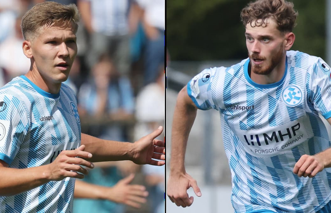 Die Kickers-Stammkräfte Sebastian Müller (li.) und Luca Trslic spielten beide unter dem aktuellen FSV-Trainer Victor Kleinhenz beim 1. FC Schweinfurt 05.<span class='image-autor'>Baumann (2)</span>