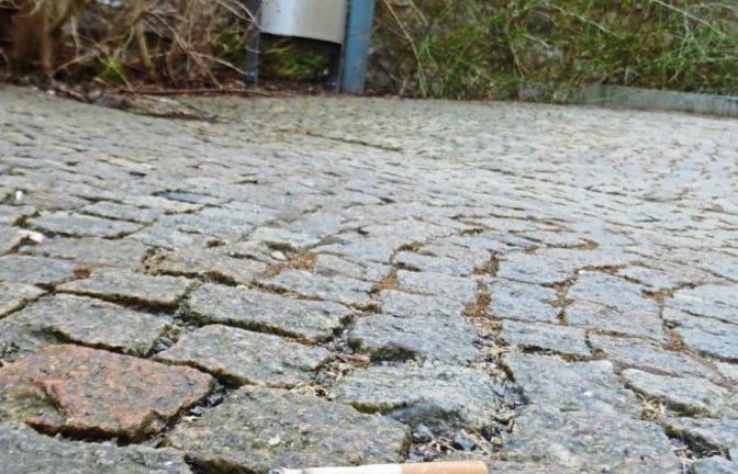 Pfui! Manche lassen ihren Abfall kurz vorm Mülleimer einfach fallen.  Foto: Rücker
