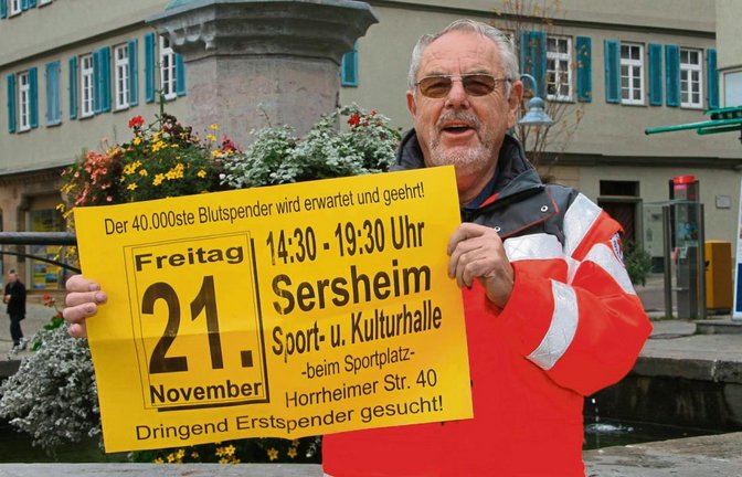 Der Vorsitzende des DRK-Ortsvereins Sersheim, Fritz Hasenauer, freut sich auf die nächste Blutspendeaktion.  Foto: Rücker