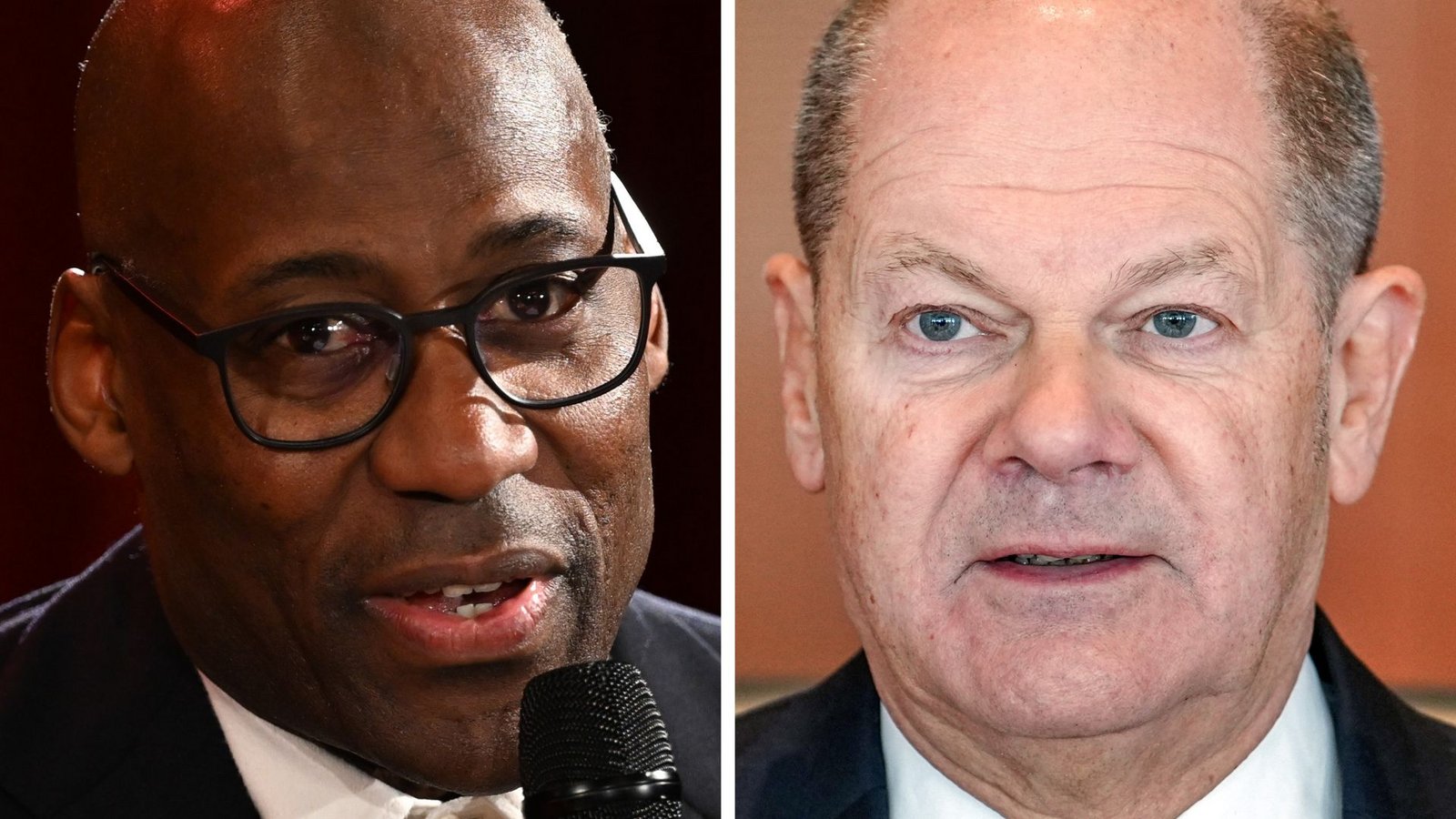 Wegen einer Äußerung gegen den Berliner CDU-Politiker Joe Chialo (l.) sieht sich Bundeskanzler Olaf Scholz (SPD) mit Rassismusvorwürfen konfrontiert.Foto: dpa/Soeren Stache Wegen einer Äußerung gegen den Berliner CDU-Politiker Joe Chialo (l.) sieht sich Bundeskanzler Olaf Scholz (SPD) mit Rassismusvorwürfen konfrontiert.Foto: dpa/Soeren Stache