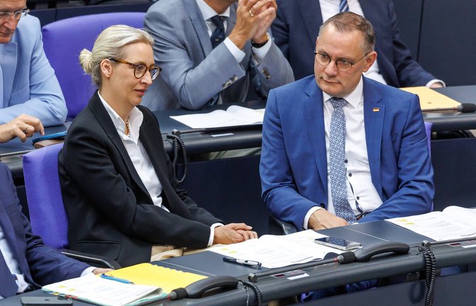 Repräsentanten der Unzufriedenheit: die AfD-Chefs Alice Weidel und Tino Chrupalla.Repräsentanten der Unzufriedenheit: die AfD-Chefs Alice Weidel und Tino Chrupalla.<span class='image-autor'>Foto: imago/Andreas Gora</span>