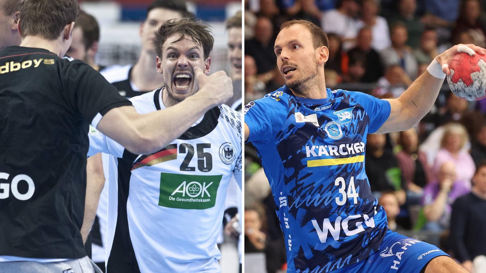 Kai Häfner (li.) bejubelt den EM-Titelgewinn 2016, inzwischen konzentriert er sich komplett auf den TVB Stuttgart.Foto: imago/Annegret Hilse, Baumann Kai Häfner (li.) bejubelt den EM-Titelgewinn 2016, inzwischen konzentriert er sich komplett auf den TVB Stuttgart.Foto: imago/Annegret Hilse, Baumann