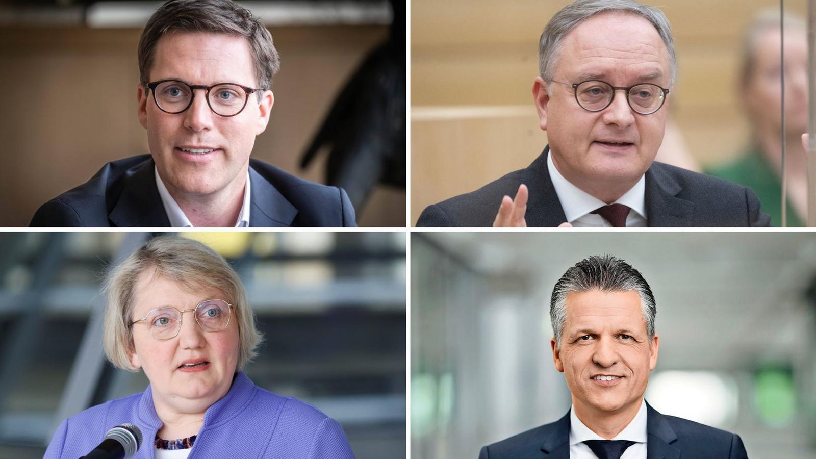 CDU-Landeschef Manuel Hagel, SPD-Landeschef Andreas Stoch, sowie die parlamentarischen Geschäftsführer Katja Mast (SPD) und Thorsten Frei (CDU) verhandeln den Koalitionsvertrag mit.Foto: IMAGO/Achim Zweygarth/IMAGO/Achim Zweygarth